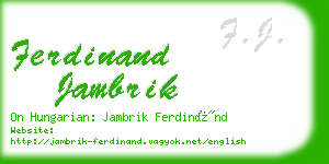ferdinand jambrik business card